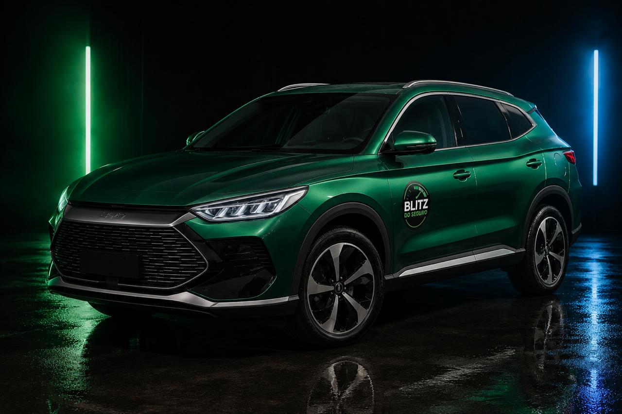 SUV verde premium com luzes de neon